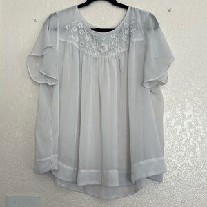 Torrid floral white sheer top